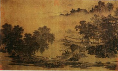 318,318艺术,刘松年,国画,国画山水,《四景山水图》
